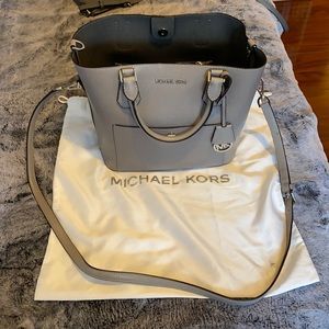 MK gray hand bag/ crossbody. Like new.